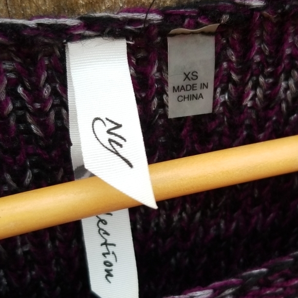 Purple Bodycon Sweater Dress /w Gold Zip Sleeves - Picture 6 of 8